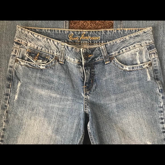 Guess Jeans 32 Doheny Distressed Jeans Boot Cut Medium Wash - Picture 5 of 8